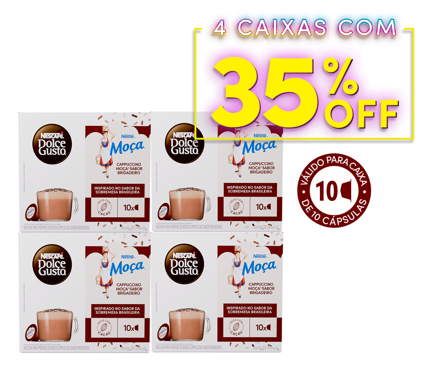 COMBO MOÇA BRIGADEIRO 4 CAIXAS COM 35% OFF