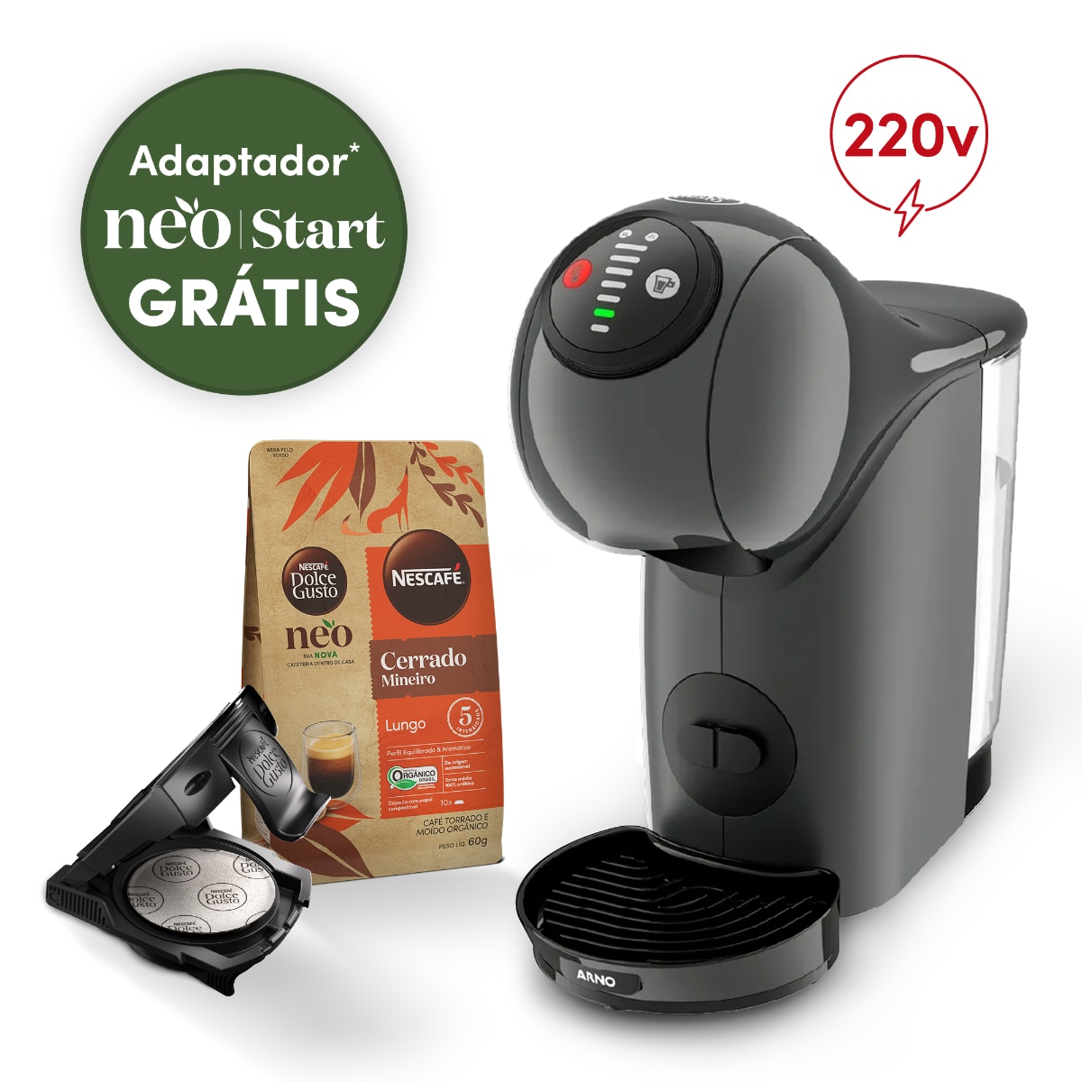 Genio S Basic Grafite 220v + 10 cápsulas NEO