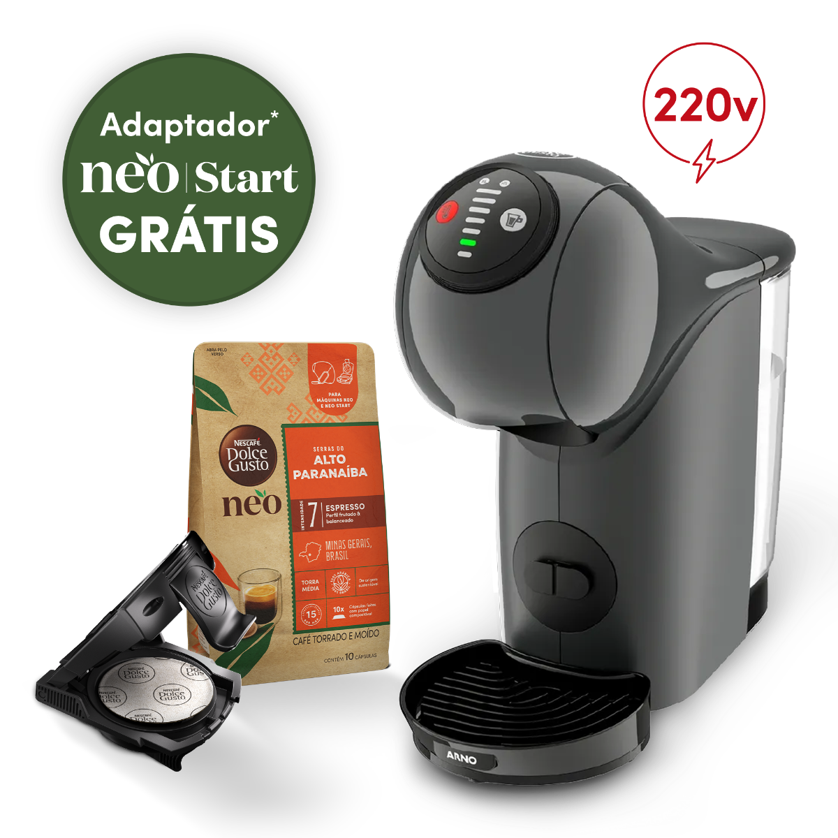 Genio S Basic Grafite 220v + 10 cápsulas NEO