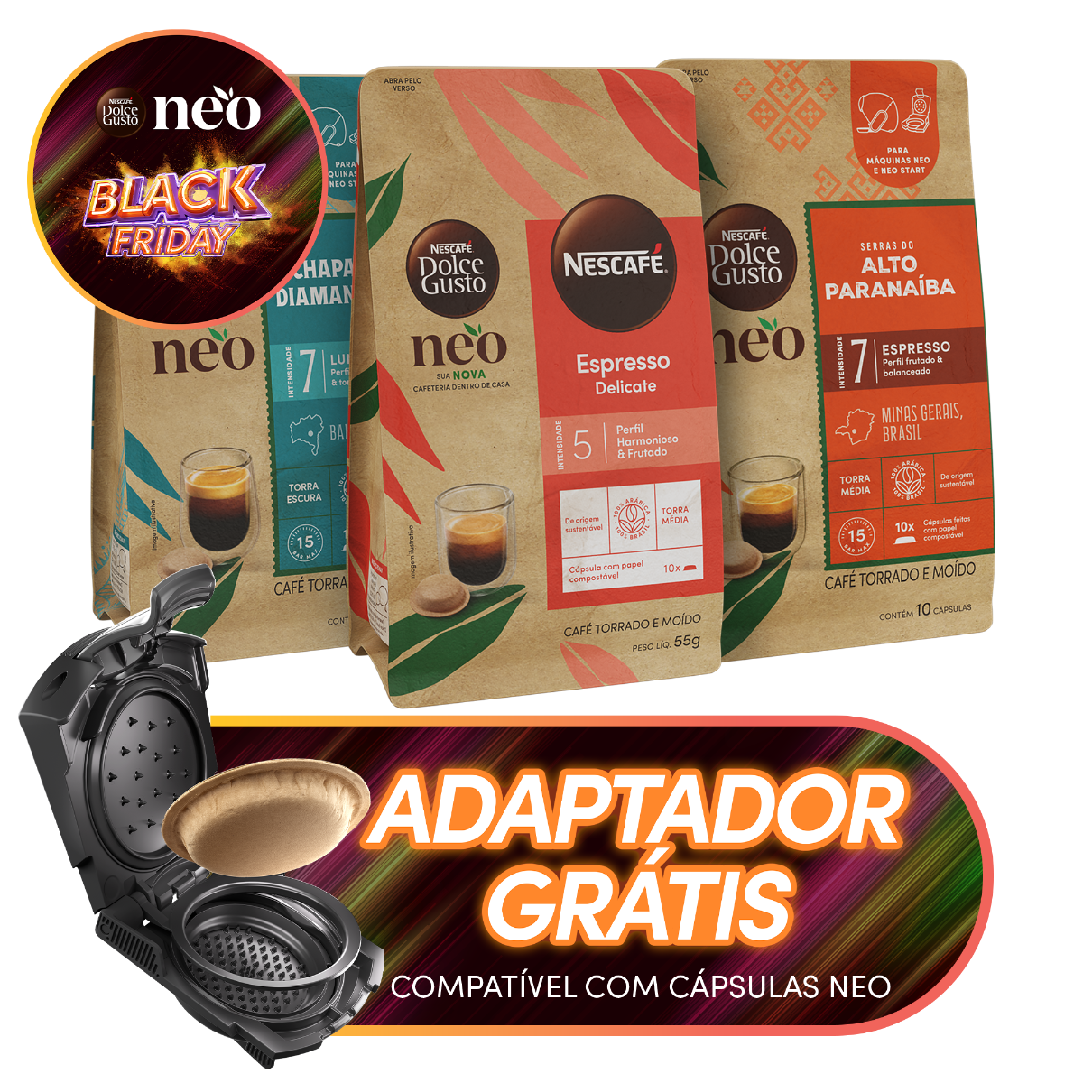 Combo compatíveis Adaptador NEO Start - 30 cápsulas