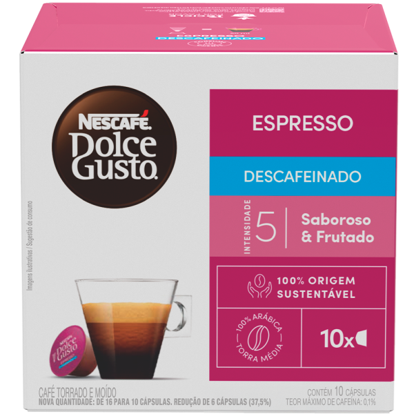 Espresso Decaffeinato 10 cápsulas Nescafé Dolce Gusto