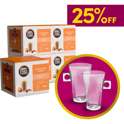 COMBO MOCHACCINO CANELA 5 CAIXAS + PAR DE XÍCARAS 25% OFF