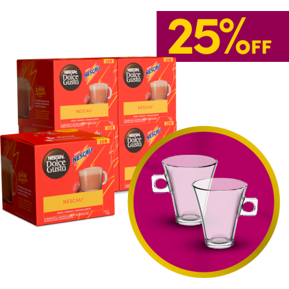 COMBO NESCAU 5 CAIXAS + PAR DE XÍCARAS 25% OFF