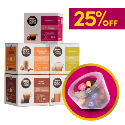 COMBO BOAS VINDAS 5 CAIXAS + PORTA CÁPSULAS 25% OFF