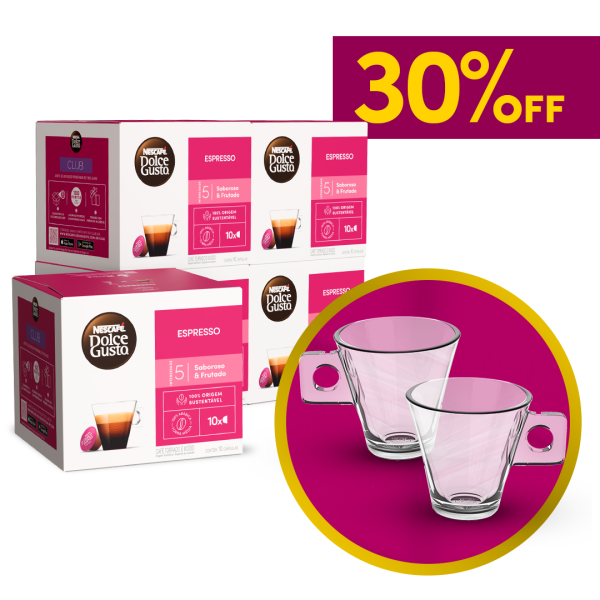 COMBO ESPRESSO 5 CAIXAS + PAR DE XÍCARAS 30% OFF