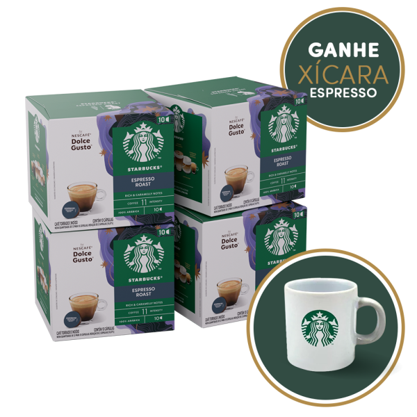 COMBO STARBUCKS 4 ESPRESSO ROAST COM XÍCARA GRÁTIS