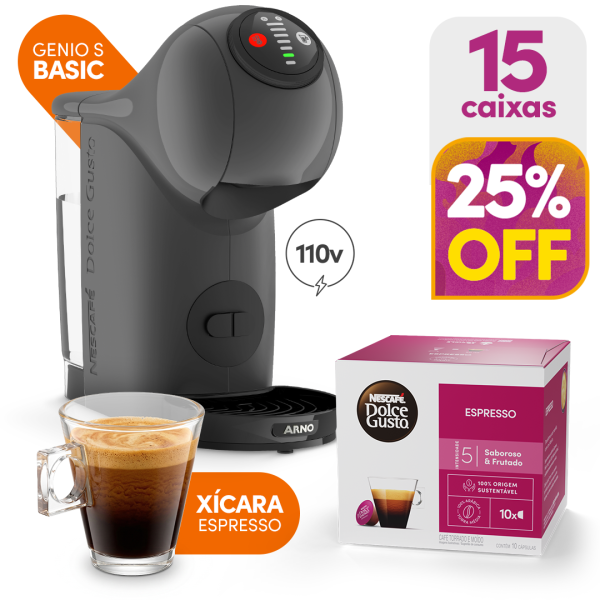 ESPRESSO 25% OFF | GENIO S GRAFITE 110V + 15 CAIXAS + XÍCARA ESPRESSO | PARA NEGÓCIOS