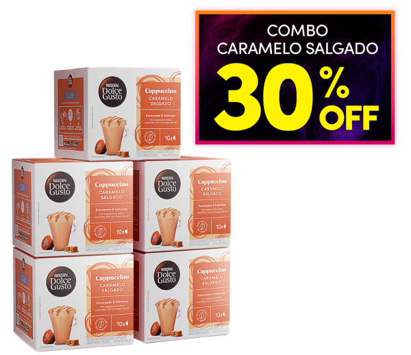 COMBO CARAMELO SALGADO 5 CAIXAS COM 30% OFF