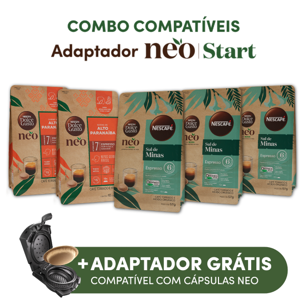 Combo compatíveis Adaptador NEO Start - 50 cápsulas