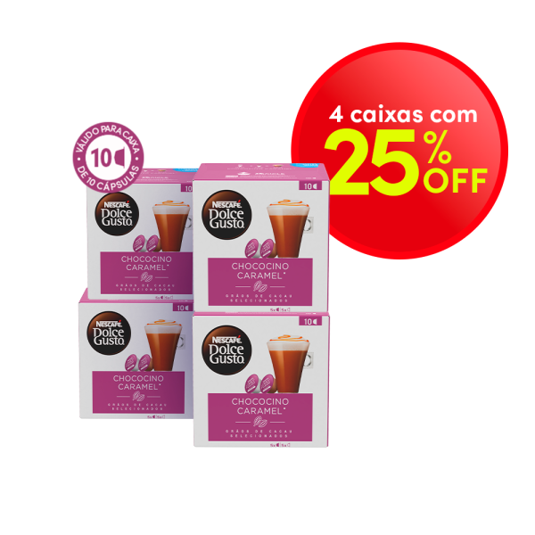 combo chococino caramel 4 caixas com 25% off