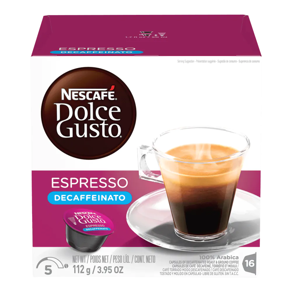 Cápsulas Café Espresso Decaffeinato | Nescafé Dolce Gusto Cápsulas Café Espresso Decaffeinato | Nescafé Dolce Gusto