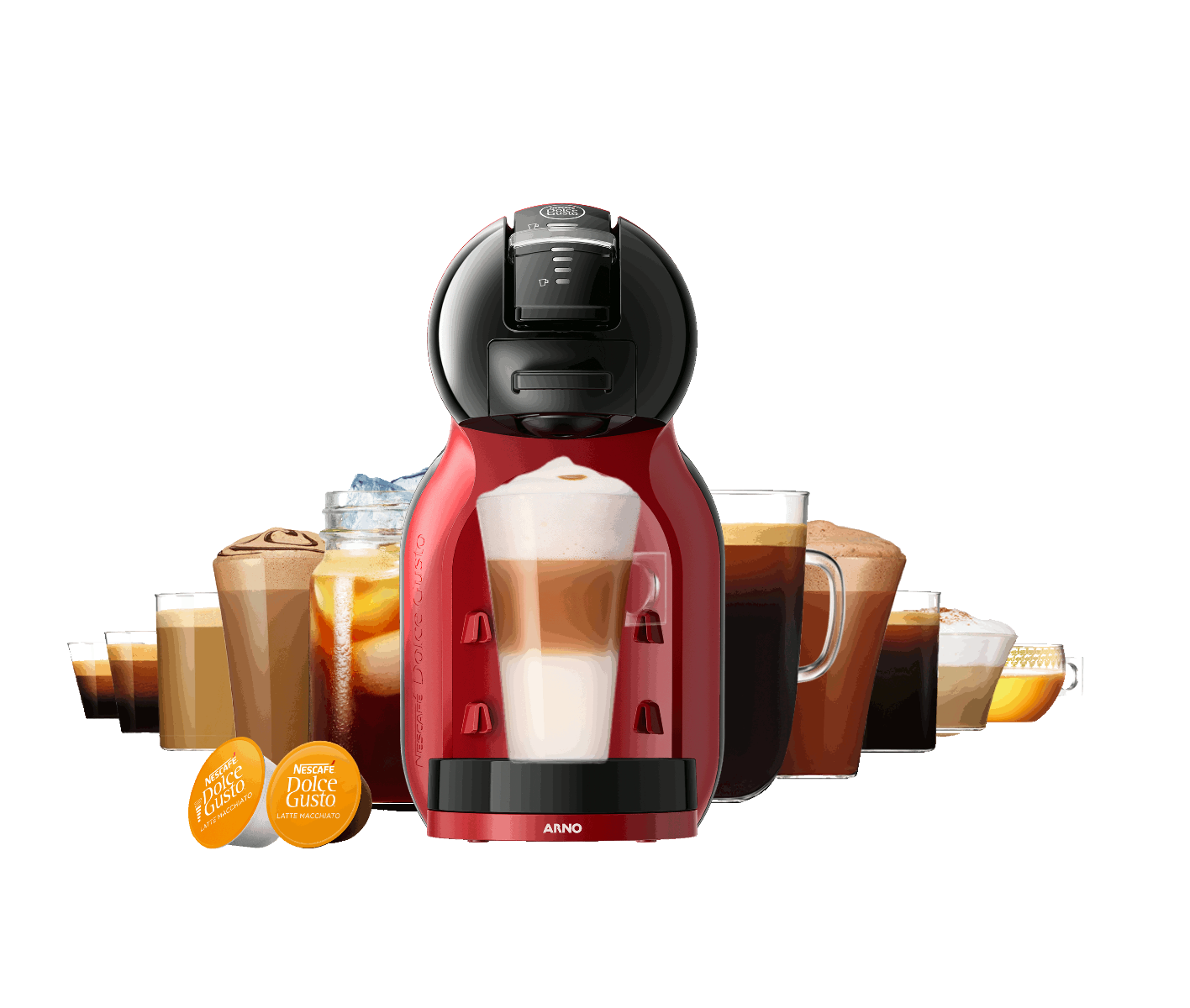 Mini Me Automática Máquina de Café Vermelha e Preta (220v)