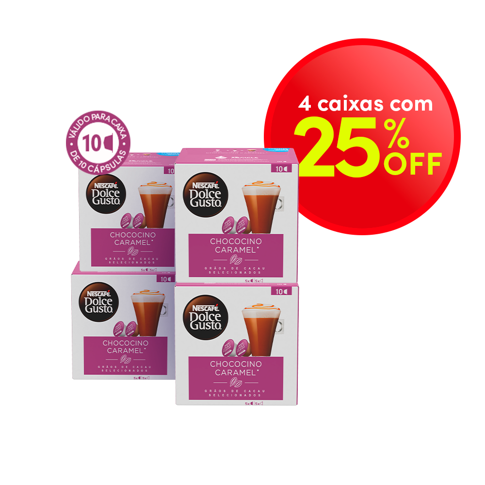 COMBO CHOCOCINO CARAMEL 4 CAIXAS COM 25% OFF
