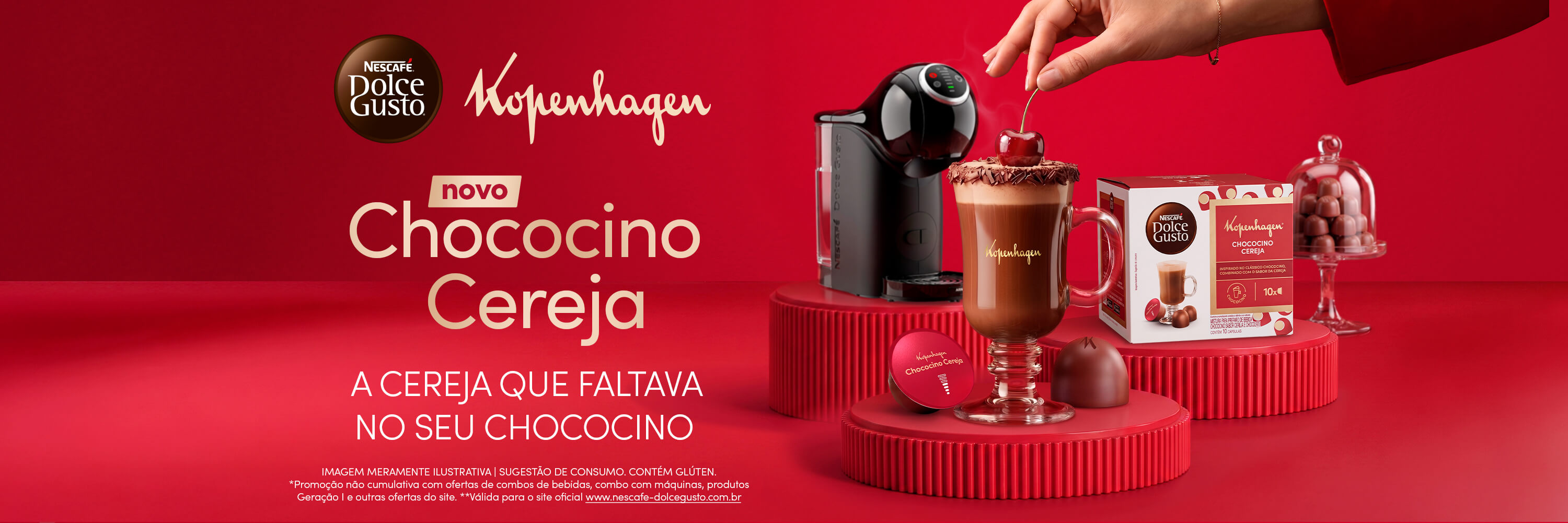 Banner da campanha Dia dos Pais Nescaf&eacute; Dolce Gusto destacando m&aacute;quinas de caf&eacute;, c&aacute;psulas e acess&oacute;rios como op&ccedil;&otilde;es de presente para diferentes perfis de consumidores.